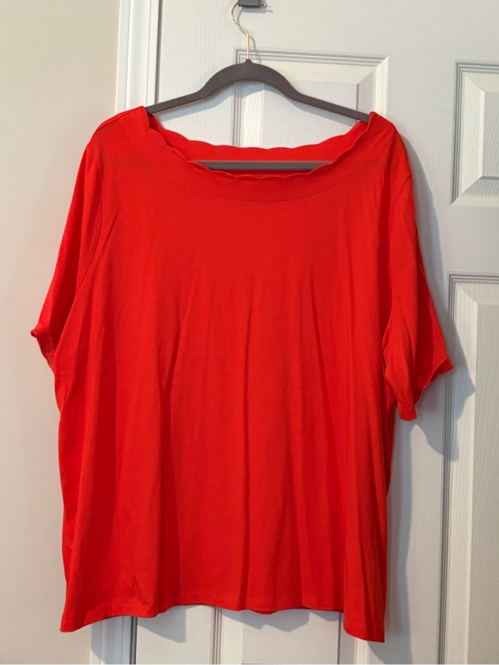 Women's Red Boatneck Top
